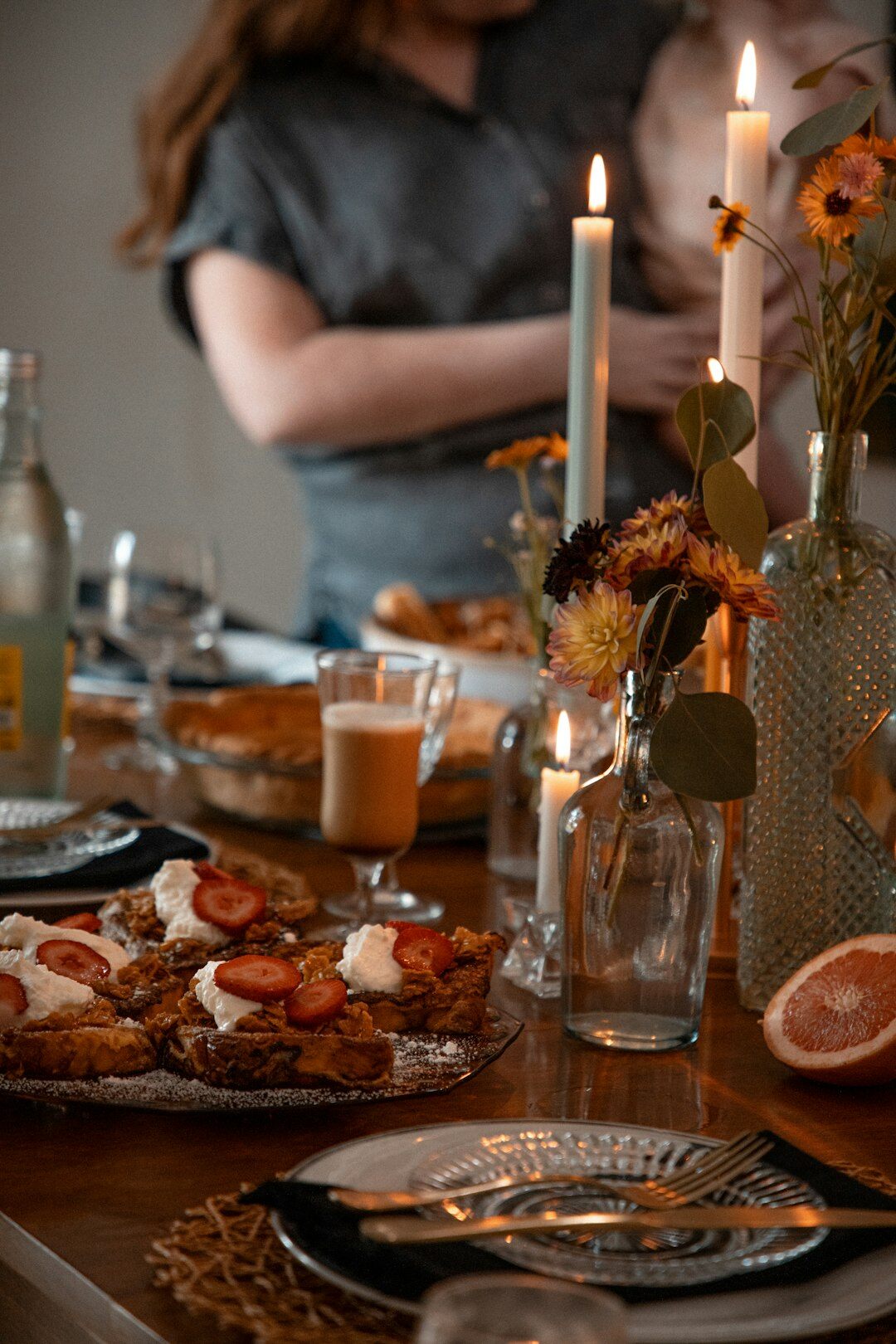 family gathered around dinner table