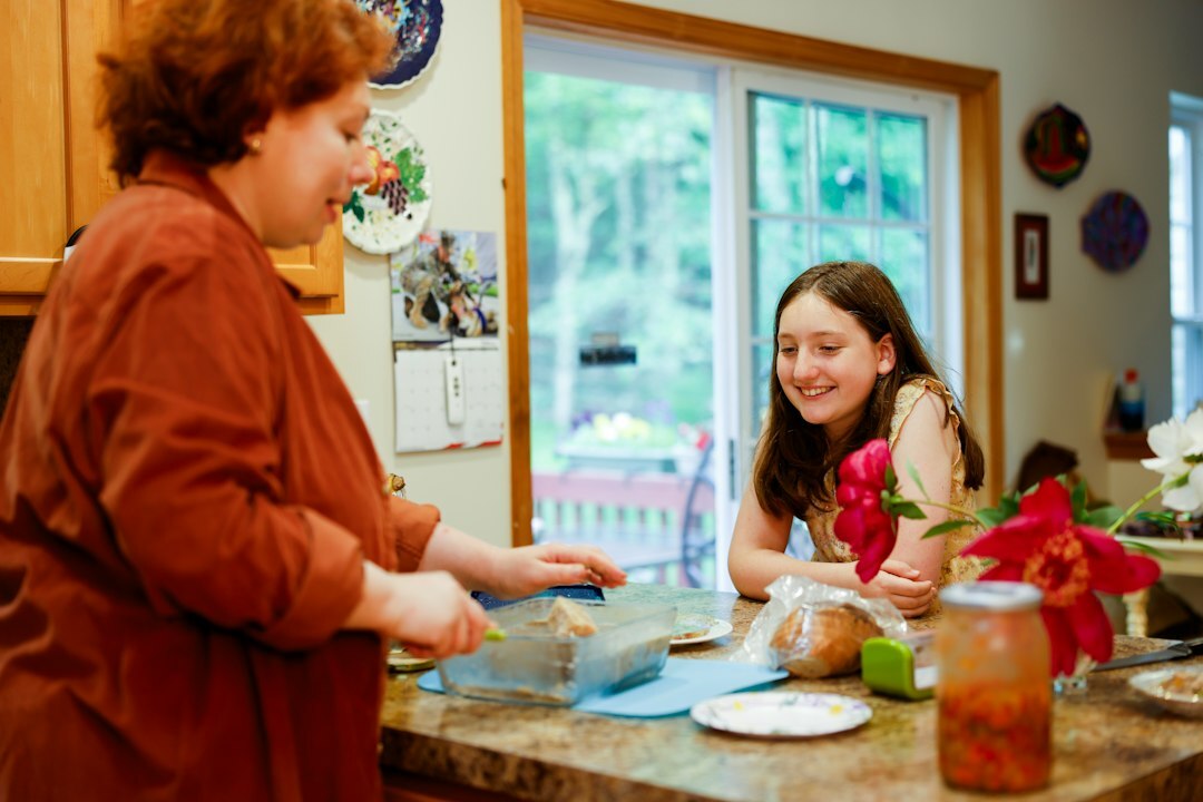 kids helping in kitchen